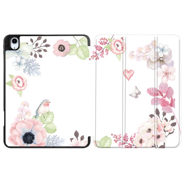 EG coque pour iPad Air 10.9" (2022) 5e génération - rose - fleurs