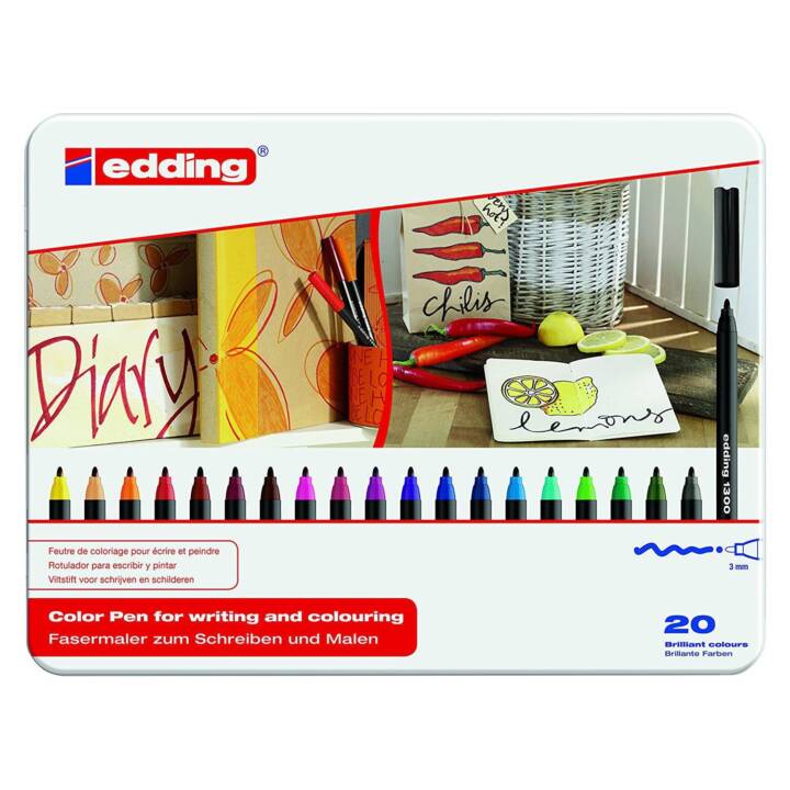 EDDING 1300 Crayon feutre (Multicolore, 20 pièce)