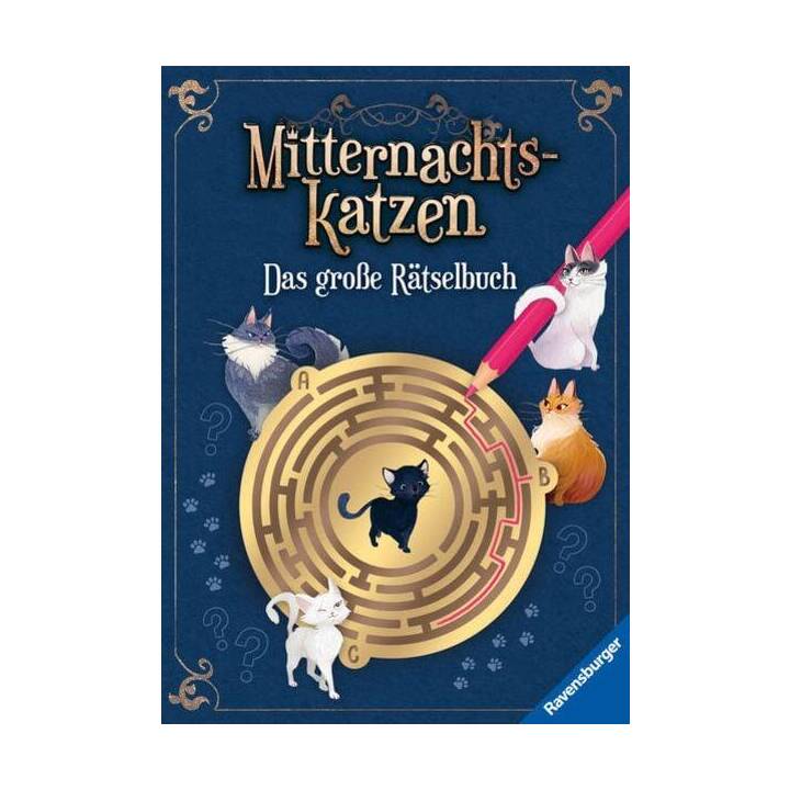 Ravensburger Mitternachtskatzen: Das grosse Rätselbuch Vielfältige Rätsel und Knobeleien für Katzenfans - Sudoku, Logicals, Labyrinthe, Worträtsel, Sprachrätsel, Gedächtnisrätsel uvm