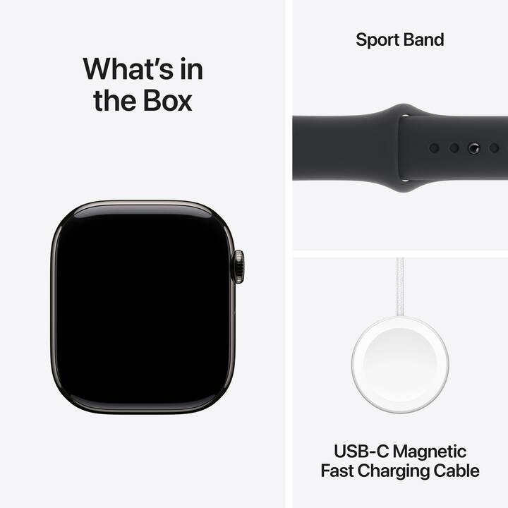 APPLE Watch Series 10 GPS + Cellular (46 mm, Titan, 4G, M/L)