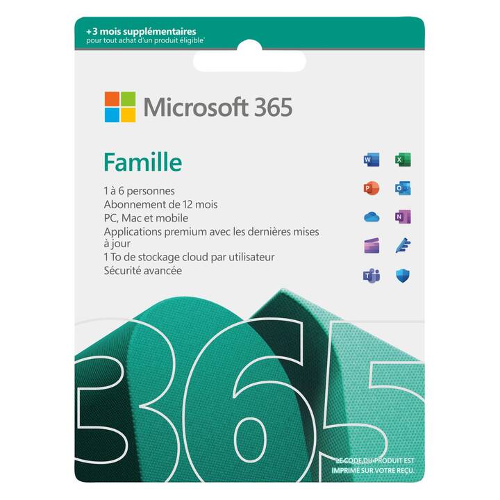 MICROSOFT 365 Family Extra Time (Licence annuelle, 6x, 15 Mois, Allemand, Italien, Français)