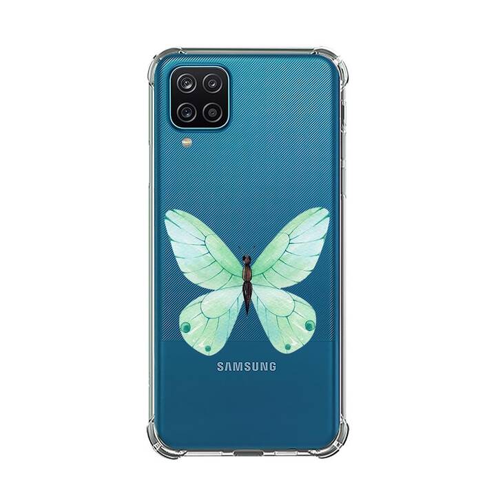 EG Backcover (Galaxy A12, Schmetterling, Transparent)