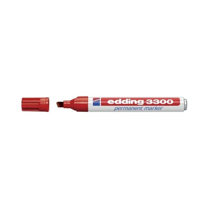 EDDING Marqueur permanent Permanent 3300 (Rouge, 10 pièce)