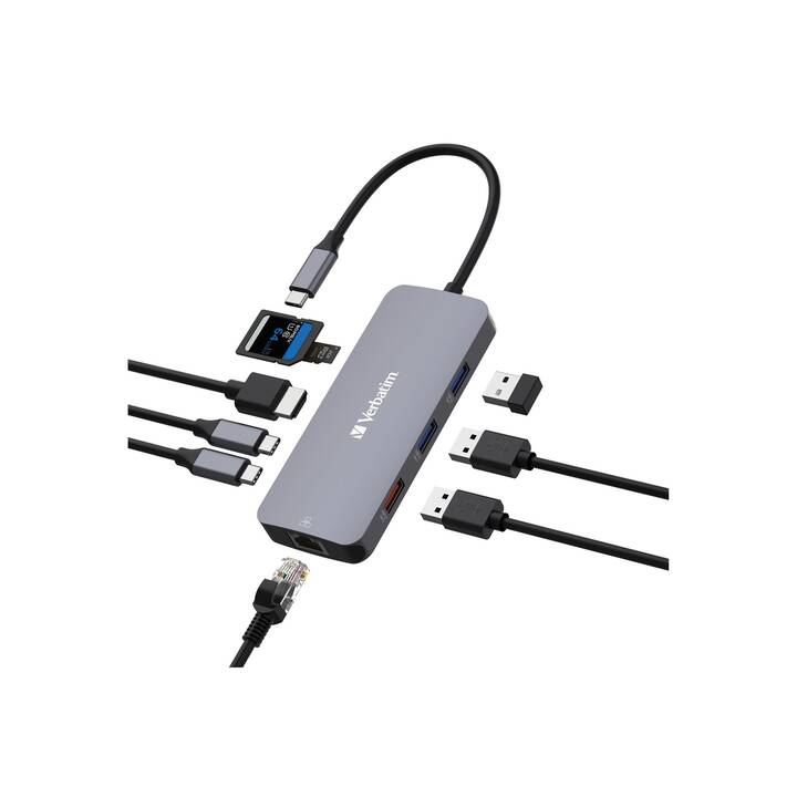 VERBATIM CMH 09 (9 Ports, USB C, RJ-45, HDMI, USB A)