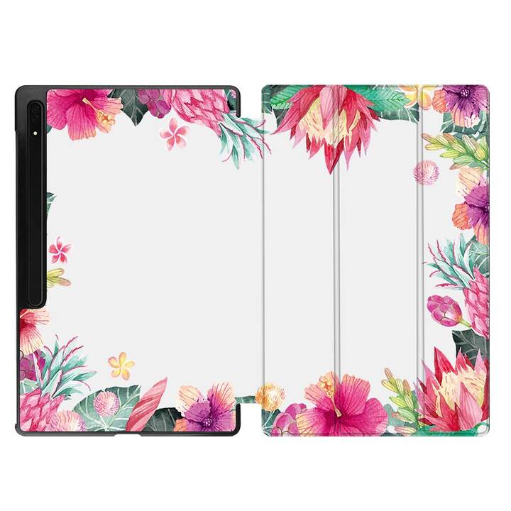 EG Schutzhülle (11", Galaxy Tab S9, Blumen, Rosa)