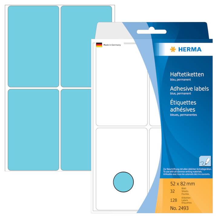 HERMA Etiketten (Blau, 128 Stück)