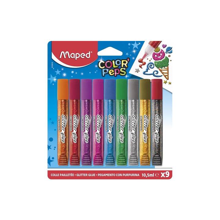 MAPED Penna glitterata (Multicolore, 9 pezzo)