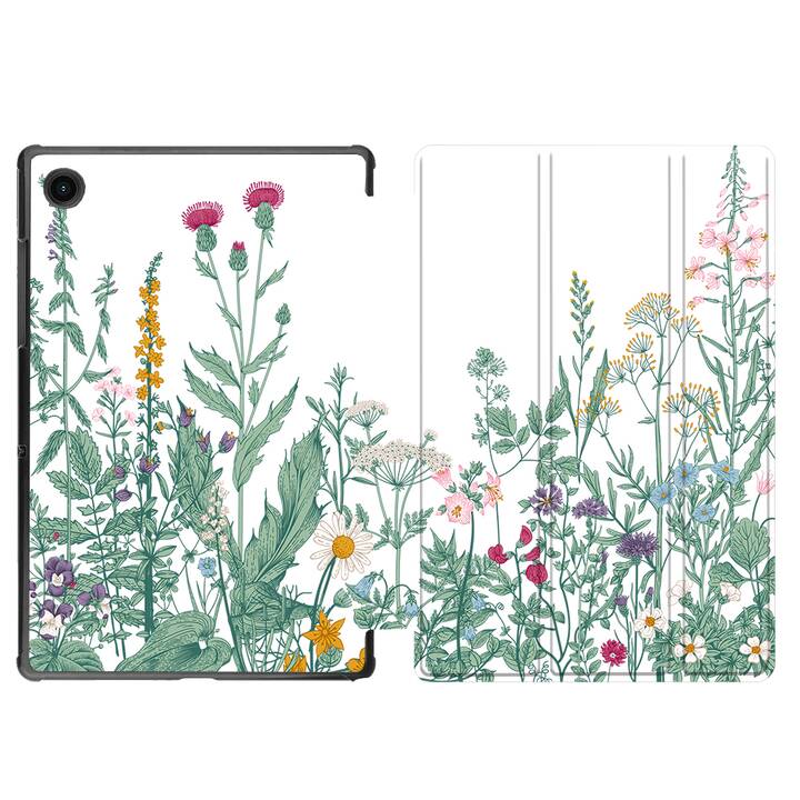 EG Hülle für Samsung Galaxy Tab A8 10.5" (2021) - Blumen - Grün