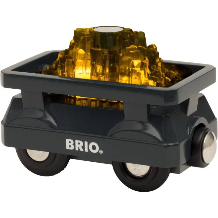 BRIO Goldwaggon mit Licht Spieleisenbahn Fahrzeuge