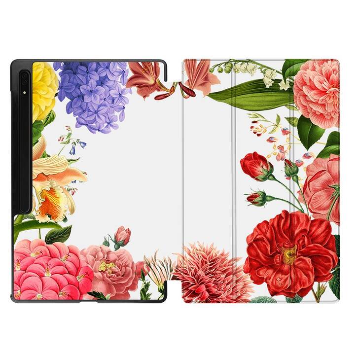 EG Housse (11", Galaxy Tab S9, Fleurs, Orange)