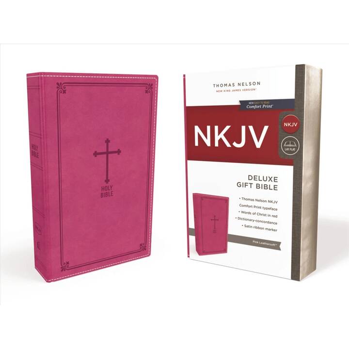 NKJV, Deluxe Gift Bible, Leathersoft, Pink, Red Letter, Comfort Print