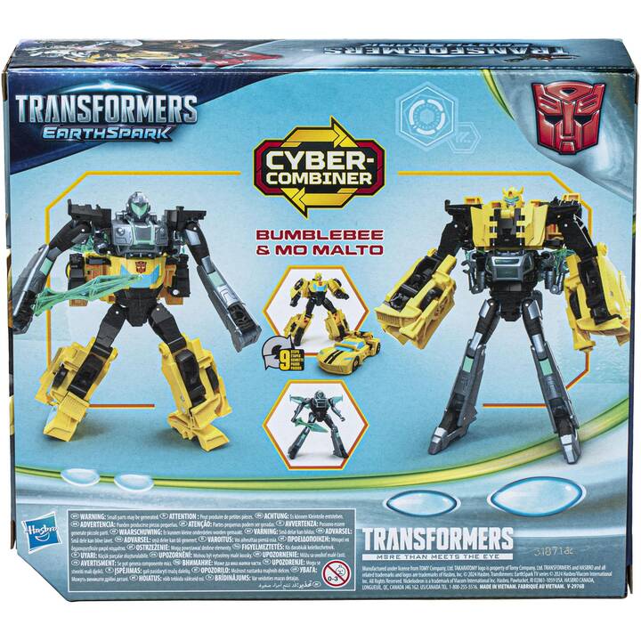 TRANSFORMERS EarthSpark Cyber-Combiner Bumblebee und Mo Malto Set de figurines de jeu