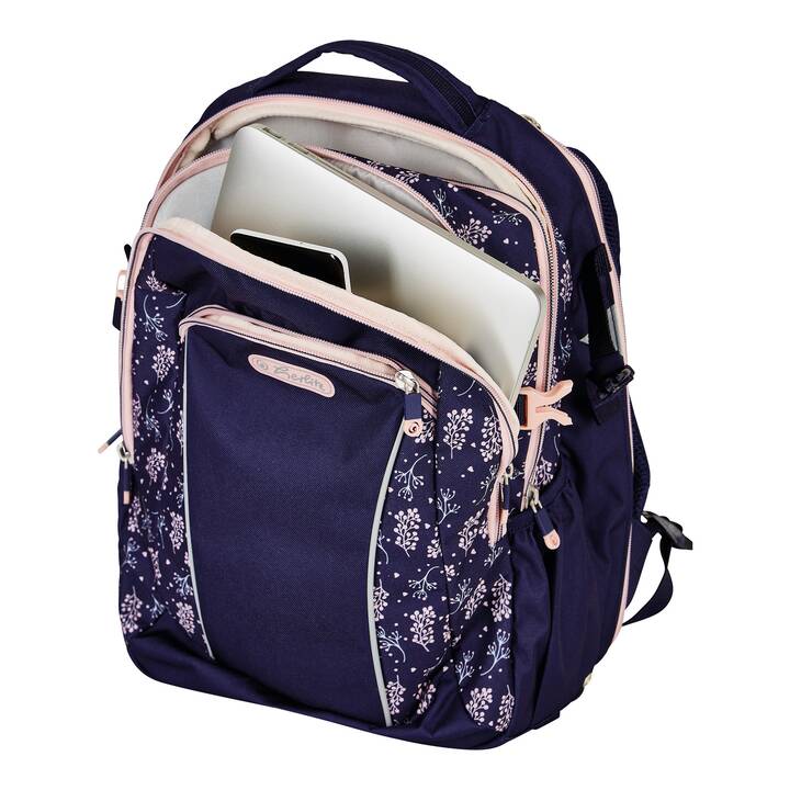 HERLITZ Sac à dos Ulitmate Blossom (24 l, Violet foncé, Multicolore)