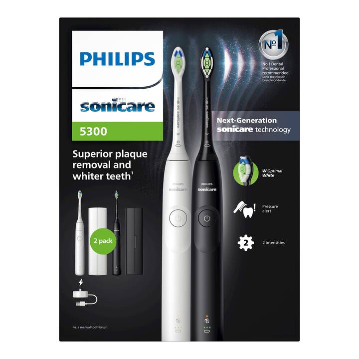 PHILIPS Sonicare 5300 Duo (Noir mat, Blanc)