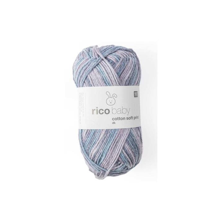 RICO DESIGN Laine Baby Cotton (50 g, Mauve, Pourpre, Bleu, Multicolore)
