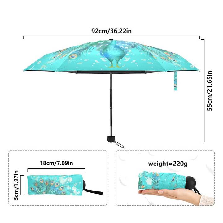 EG Parapluie de poche Paon (92 cm)