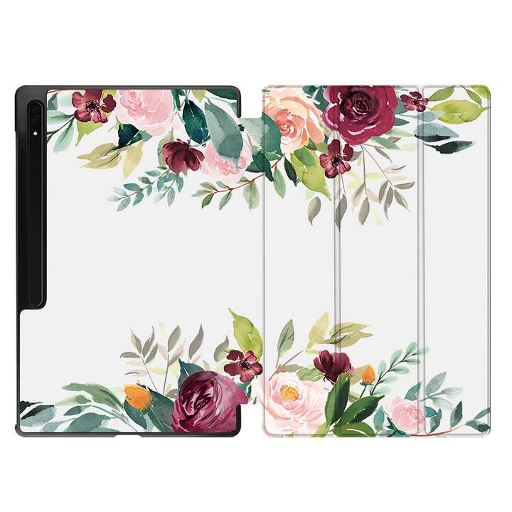 EG Housse (11", Galaxy Tab S9, Fleurs, Multicolore)