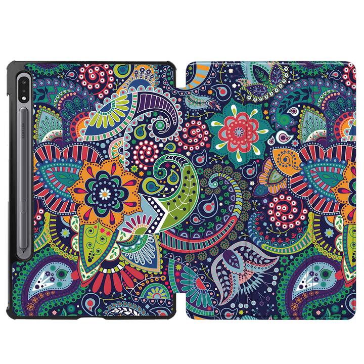 EG coque pour Samsung Galaxy Tab S8+ 12.4" (2022) - bleu - paisley