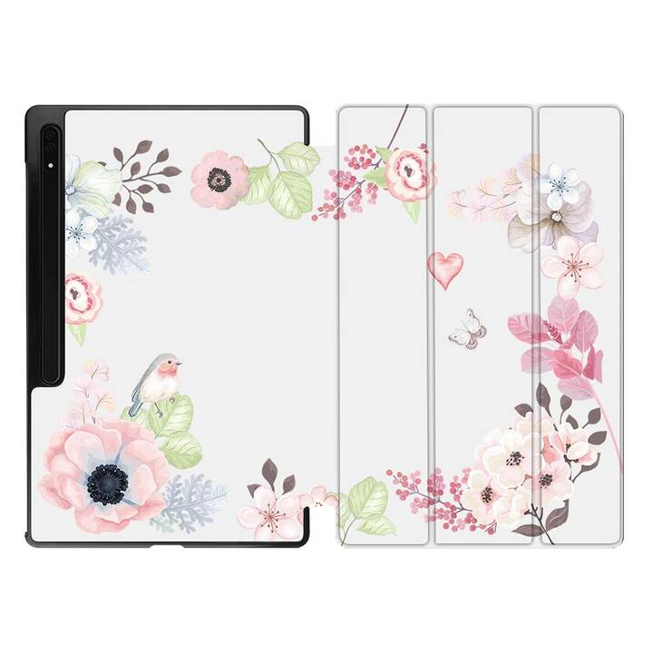 EG Housse (11", Galaxy Tab S9, Fleurs, Rose)