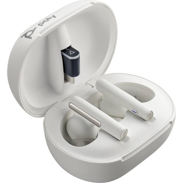 HP Cuffia per ufficio Poly Voyager Free 60/60+ (In-Ear, Senza fili, Bianco)