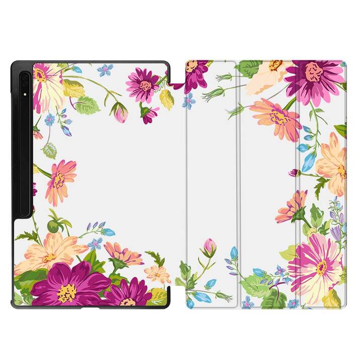 EG Housse (11", Galaxy Tab S9, Fleurs, Rose)