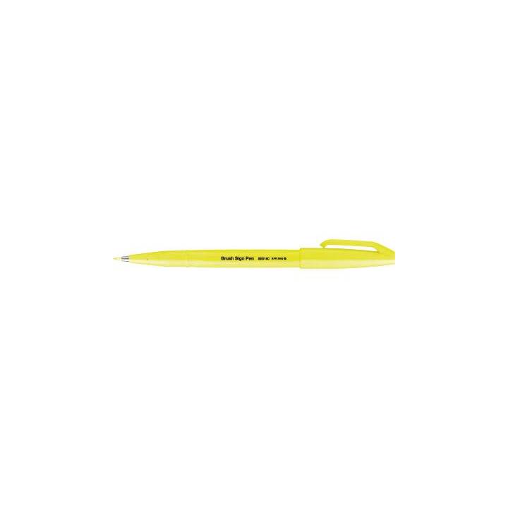 PENTEL Brush Sign Pen Filzstift (Gelb, 1 Stück)