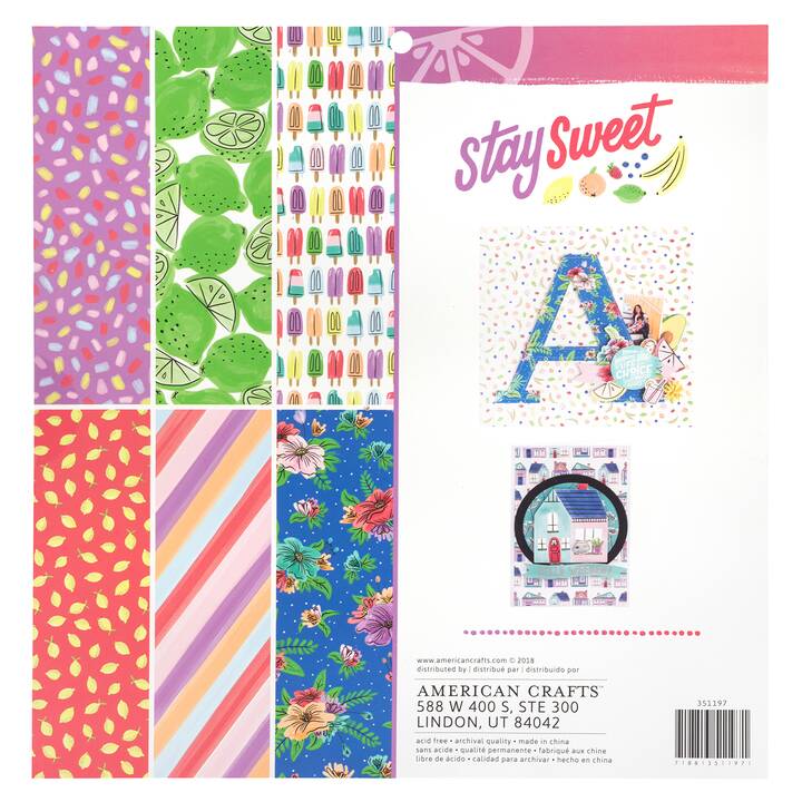 AMERICAN CRAFTS Papier glacé Amy Tangerine (Multicolore, 48 pièce)