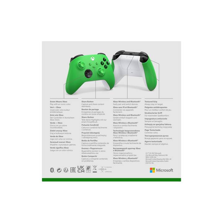 MICROSOFT Xbox Wireless Controller Velocity Green  (Neongrün)