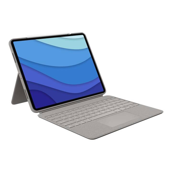 LOGITECH Combo Touch Type Cover / Tablet Tastatur (iPad Pro (5. Gen. 2021), Sand)