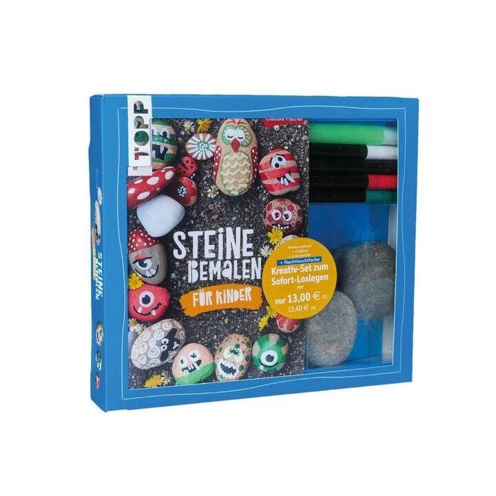 Kreativ-Set Steine bemalen für Kinder (Buch + Material)