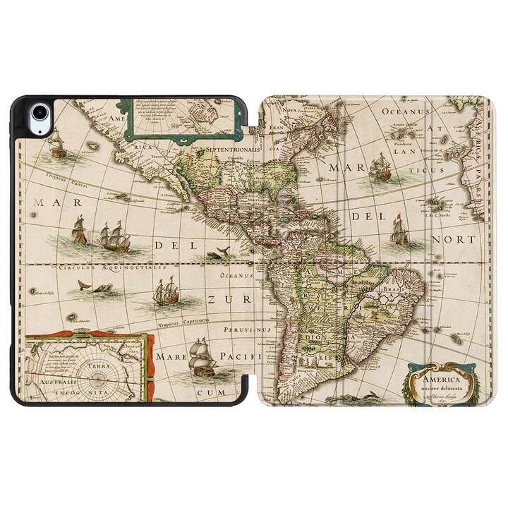 EG custodia per iPad Air 10.9" (2022) 5a generazione - marrone - mappa