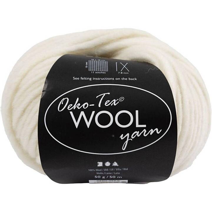 CREATIV COMPANY Wolle (50 g, Cream, Beige, Weiss)