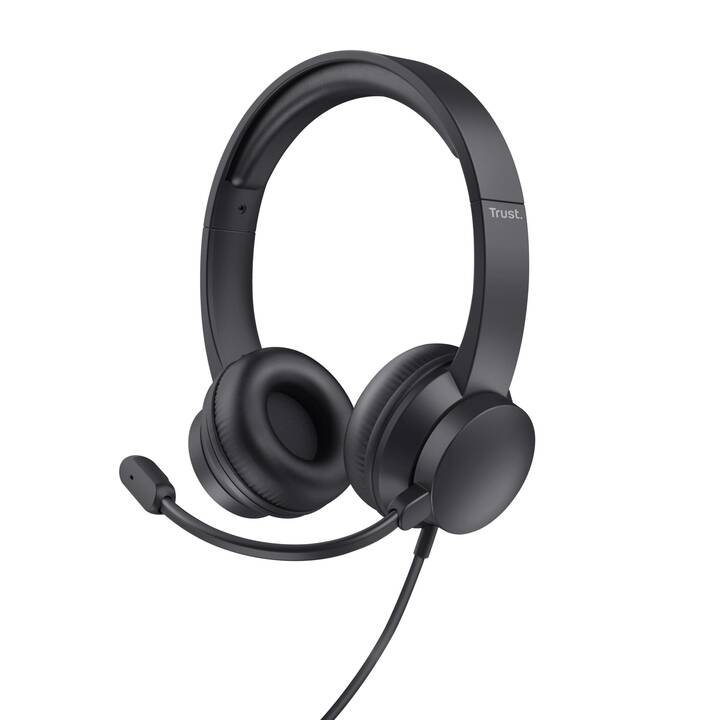 TRUST Office Headset HS-201 (On-Ear, Kabel, Schwarz)