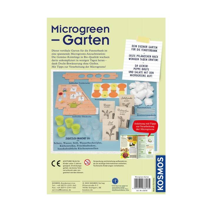 KOSMOS Microgreen-Garten Coffret d'expérimentation (Flore et faune)