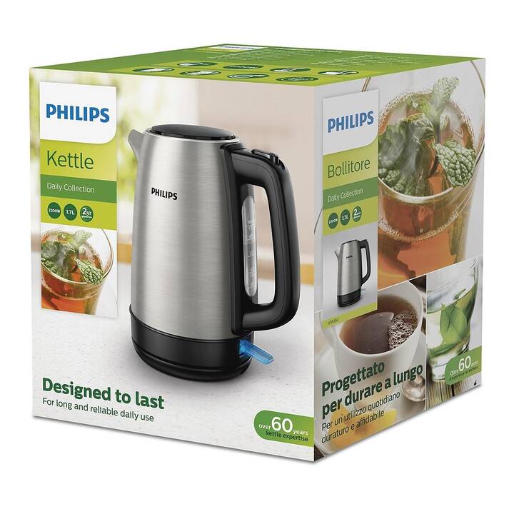 PHILIPS Daily Collection HD9350/94 (1.7 l, Edelstahl, Edelstahl)