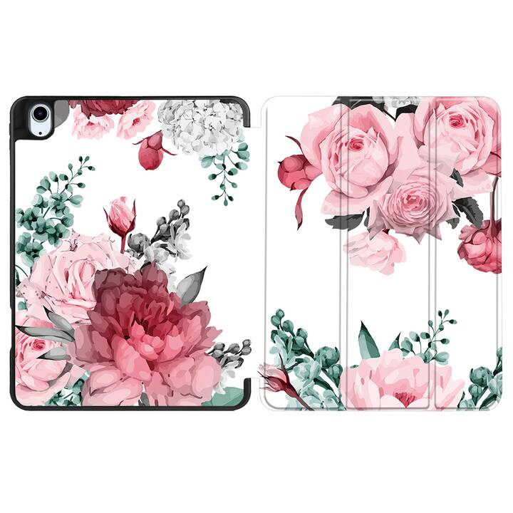 EG coque pour iPad Air 10.9" (2022) 5e génération - rose - fleurs