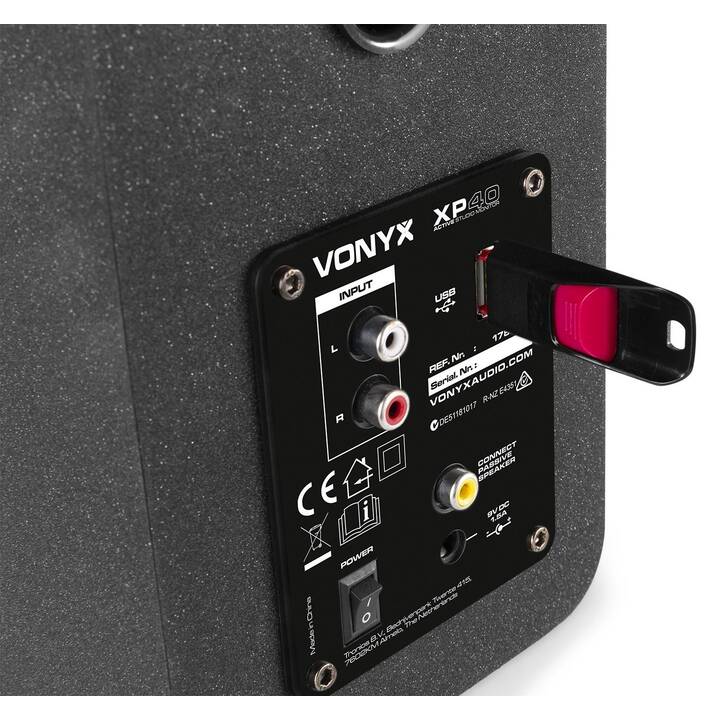 VONYX XP40 Active (80 W, Diffusori da pavimento, Giallo, Nero)