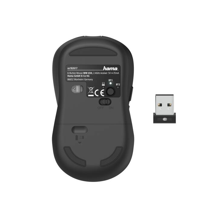 HAMA MW-650 Mouse (Cavo e senza fili, Office)