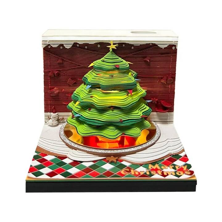 EG 3D-Notizblock - grün - Weihnachtsbaum
