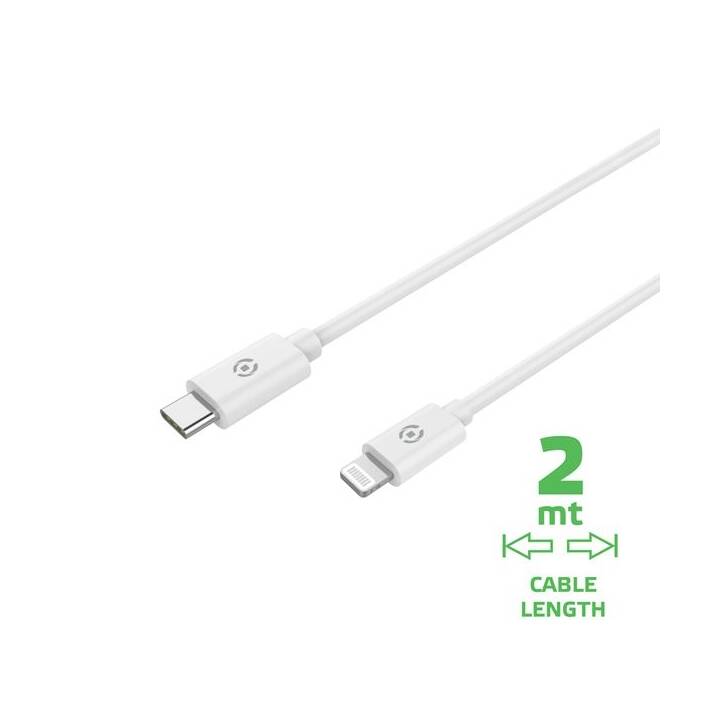 CELLY Kabel (USB Typ C, Lightning, 2 m)