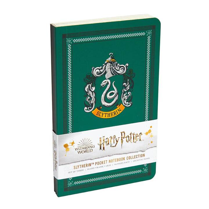 SIMON & SCHUSTER Carnets Harry Potter: Slytherin (9 cm x 14.2 cm, Quadrillé, En blanc, Ligné)