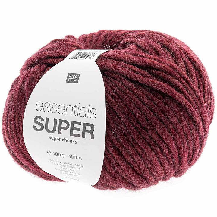 RICO DESIGN Wolle Essentials Super Super Chunk (100 g, Bordeaux, Rot)