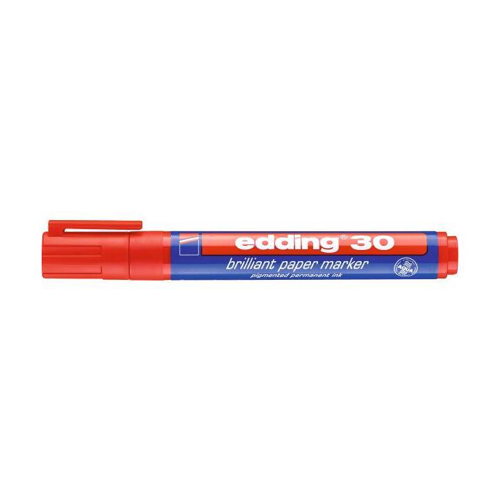 EDDING Marqueur permanent 30 (Rouge, 1 pièce)