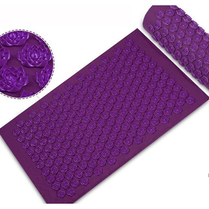 EG Tapis d'acupression avec oreiller 66 x 41 x 2cm - Violet - Set de 2