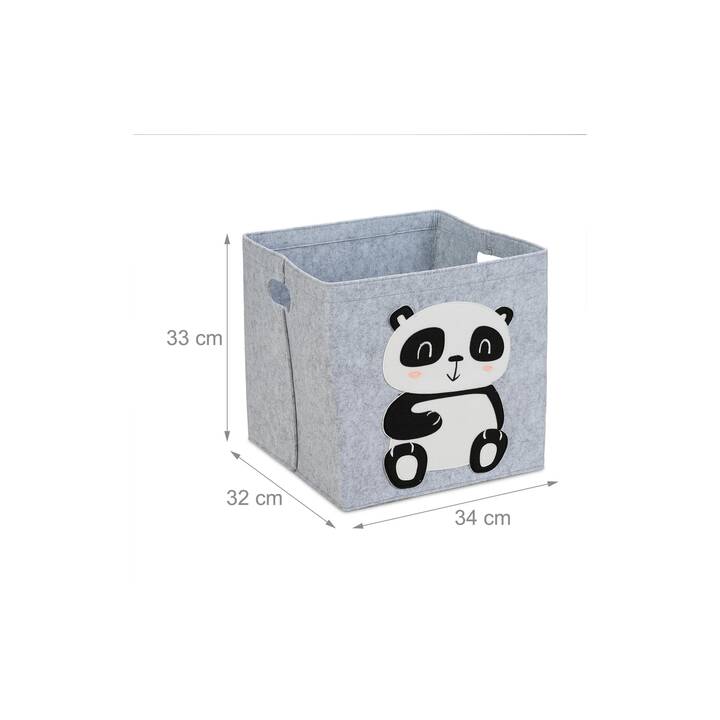 RELAXDAYS Boîte de rangement Panda (34 cm x 32 cm x 33 cm)
