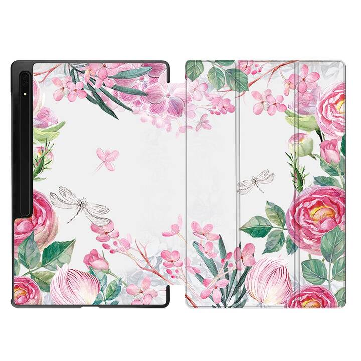 EG Housse (11", Galaxy Tab S9, Fleurs, Rose)