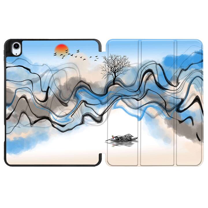 EG coque pour iPad Air 10.9" (2022) 5e génération - bleu - peinture de paysage