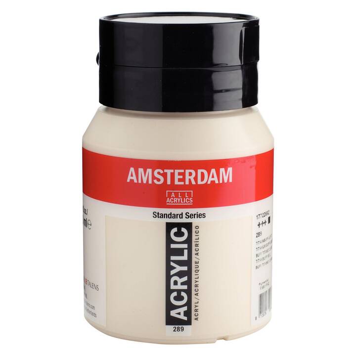 AMSTERDAM Couleur acrylique 289 Titanbuff Hell (500 ml, Blanc)
