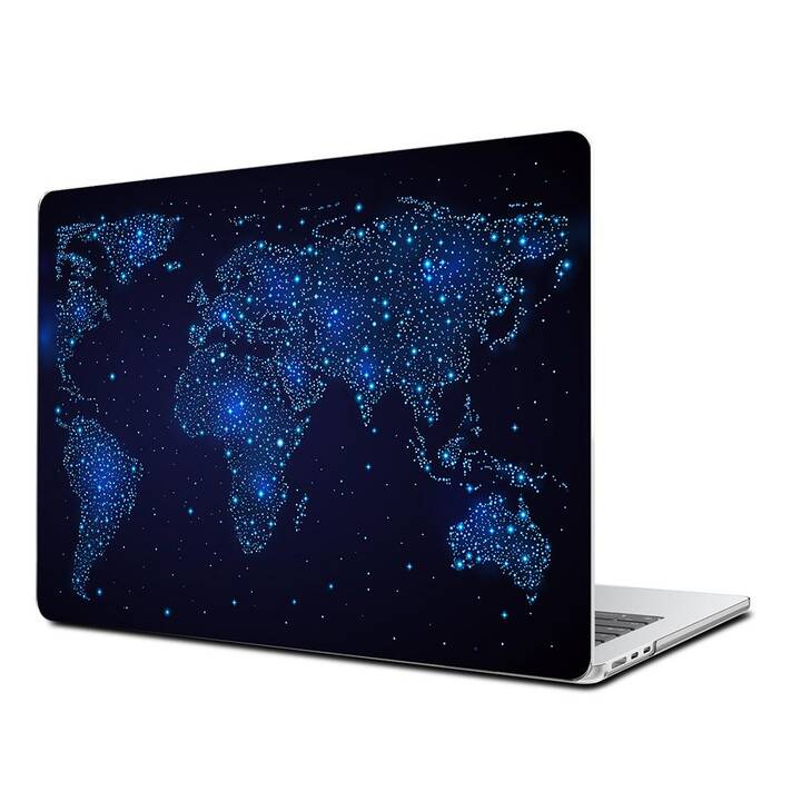 EG Coque rigide (Macbook Air 15" M2 2023, Carte géografique, Bleu)