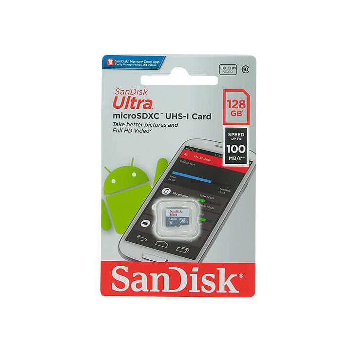 SANDISK Micro SDXC UHS-I Ultra (UHS-I Class 1, Class 10, A1, 128 Go, 100 Mo/s)